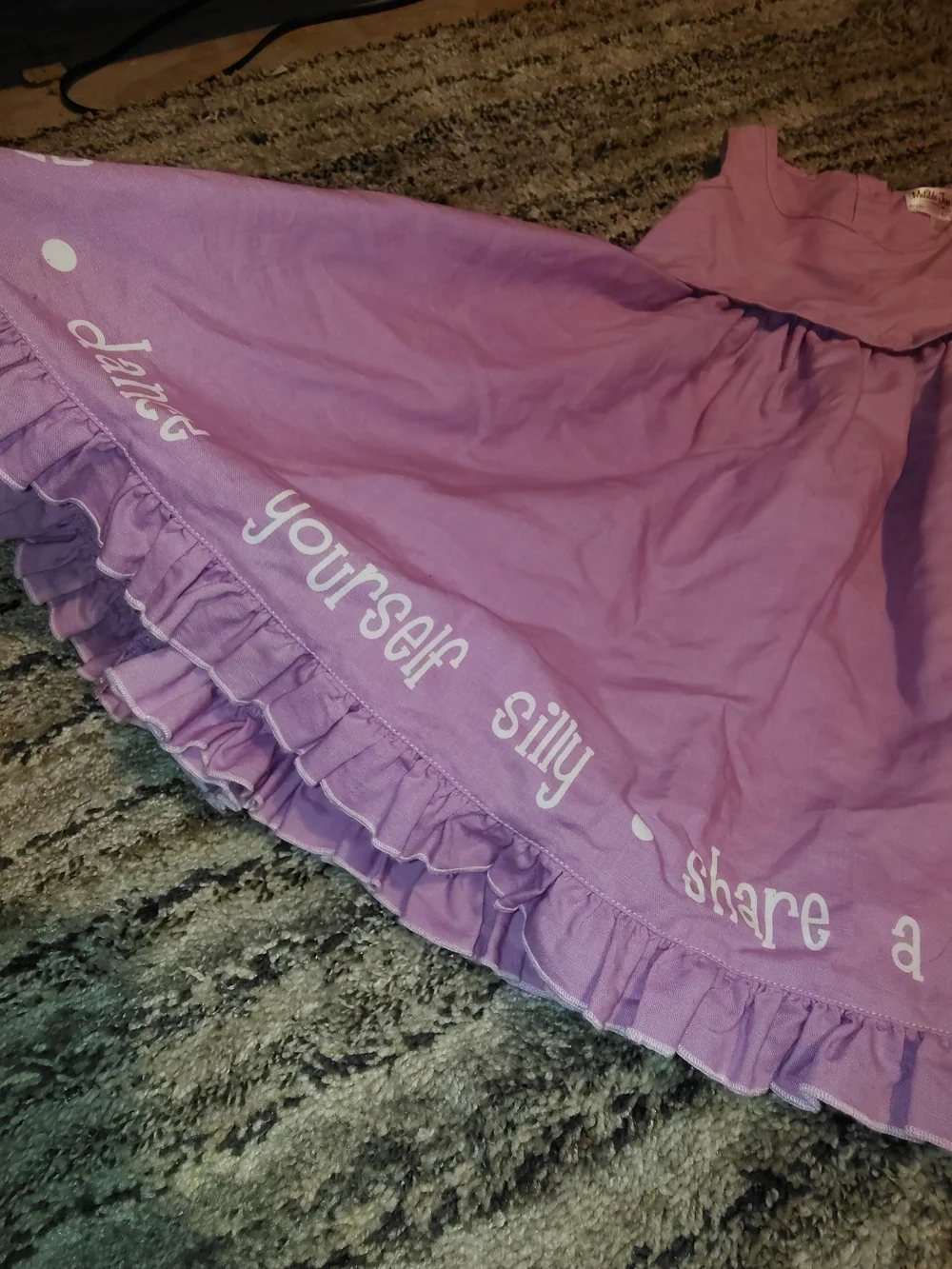 Matilda Jane Lavender Purple Skirted Kids Dress with White Script